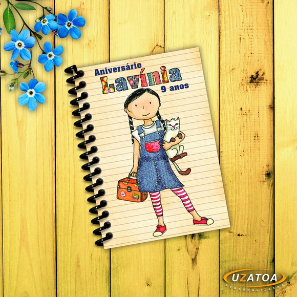 Caderninho com Capa e Folhas Personalizadas - Diário de Pilar