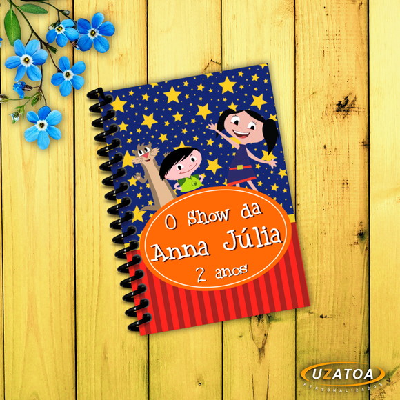 Caderninho com Capa e Folhas Personalizadas - O Show da Luna