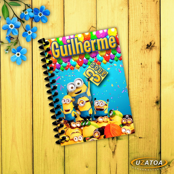 Caderninho com Capa e Folhas Personalizadas - Minions