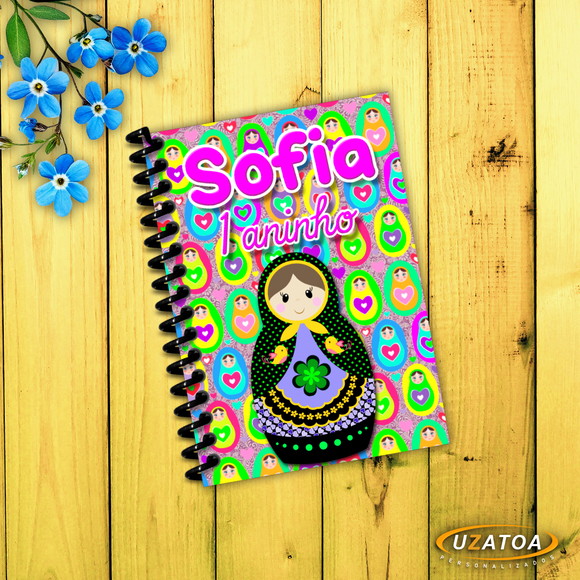 Caderninho com Capa e Folhas Personalizadas - Matrioska