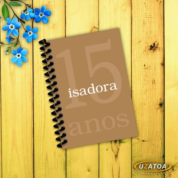 Caderninho com Capa e Folhas Personalizadas - 15 Anos