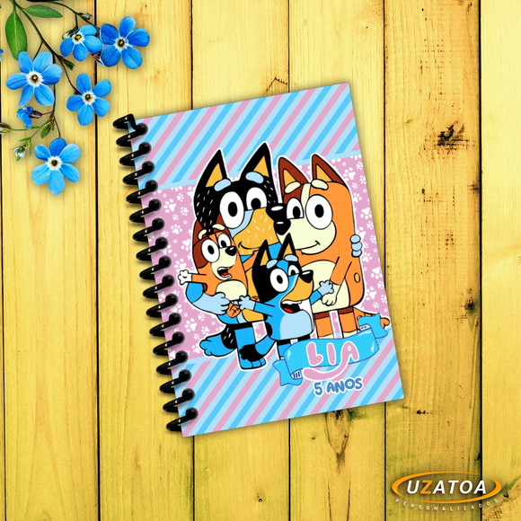 Caderninho com Capa e Folhas Personalizadas - Bluey