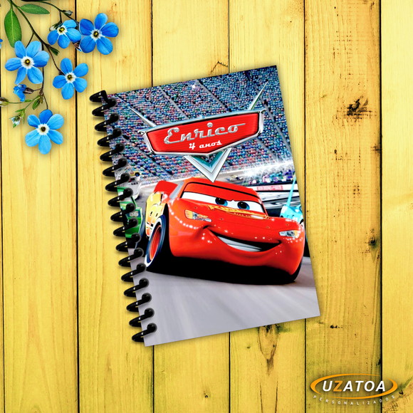 Caderninho com Capa e Folhas Personalizadas - Carros