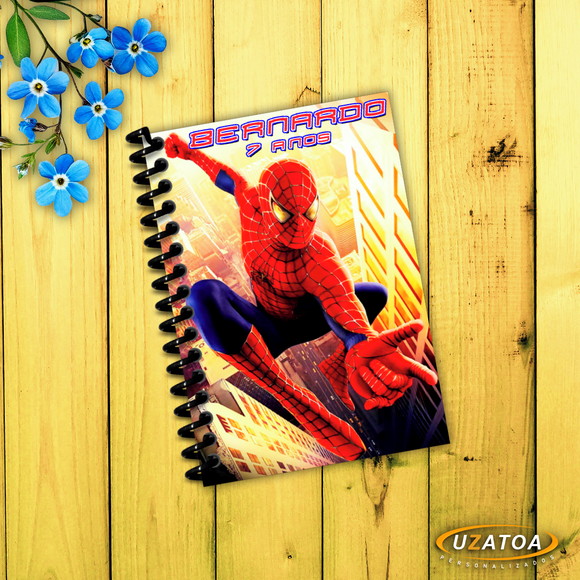 Caderninho com Capa e Folhas Personalizadas - Homem Aranha