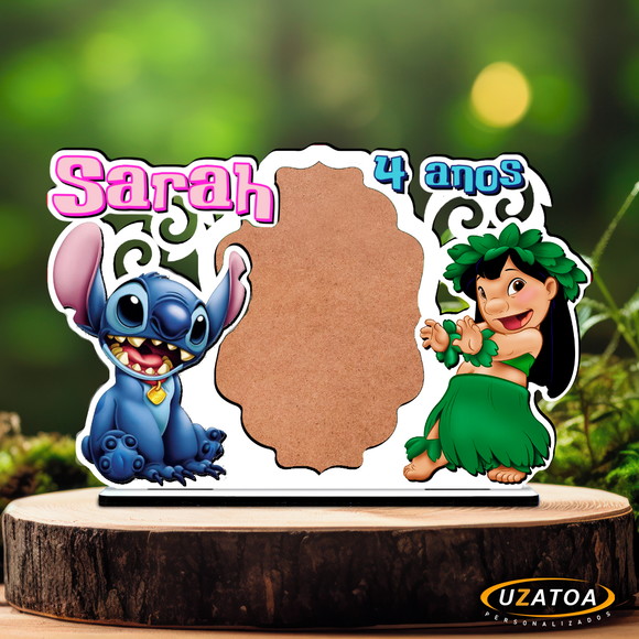Lembrancinha Porta-retratos Personalizado em MDF - Stitch