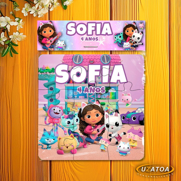 Quebra-cabeça Personalizado em MDF - A Casa Magica da Gabby