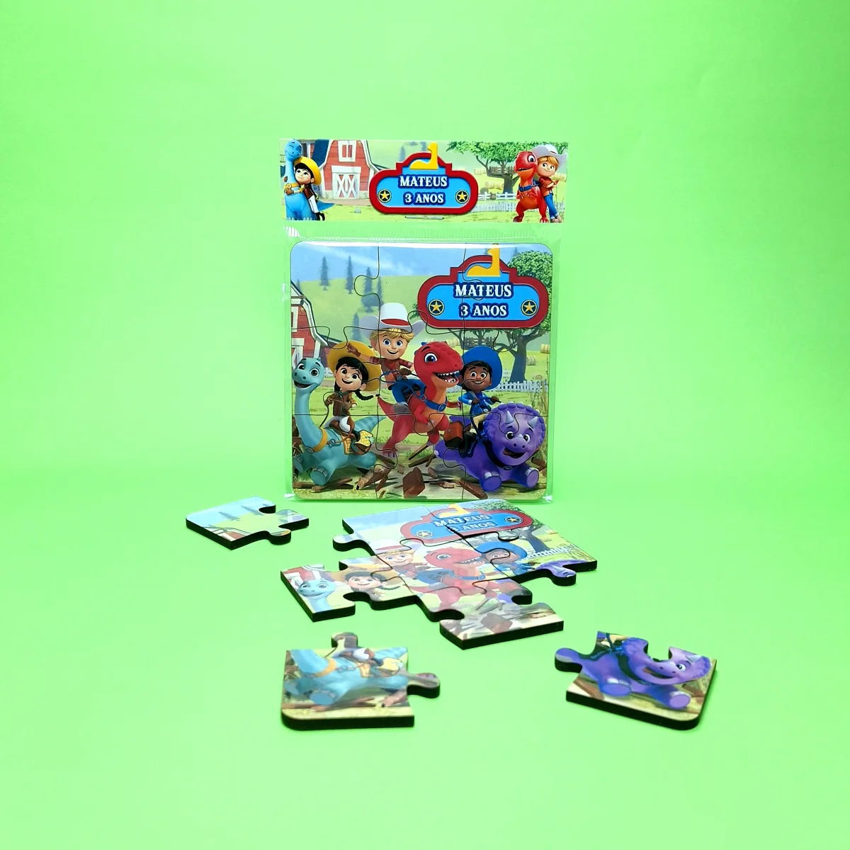 Quebra-cabeça Personalizado em MDF - Dino Ranch - Imagem 3