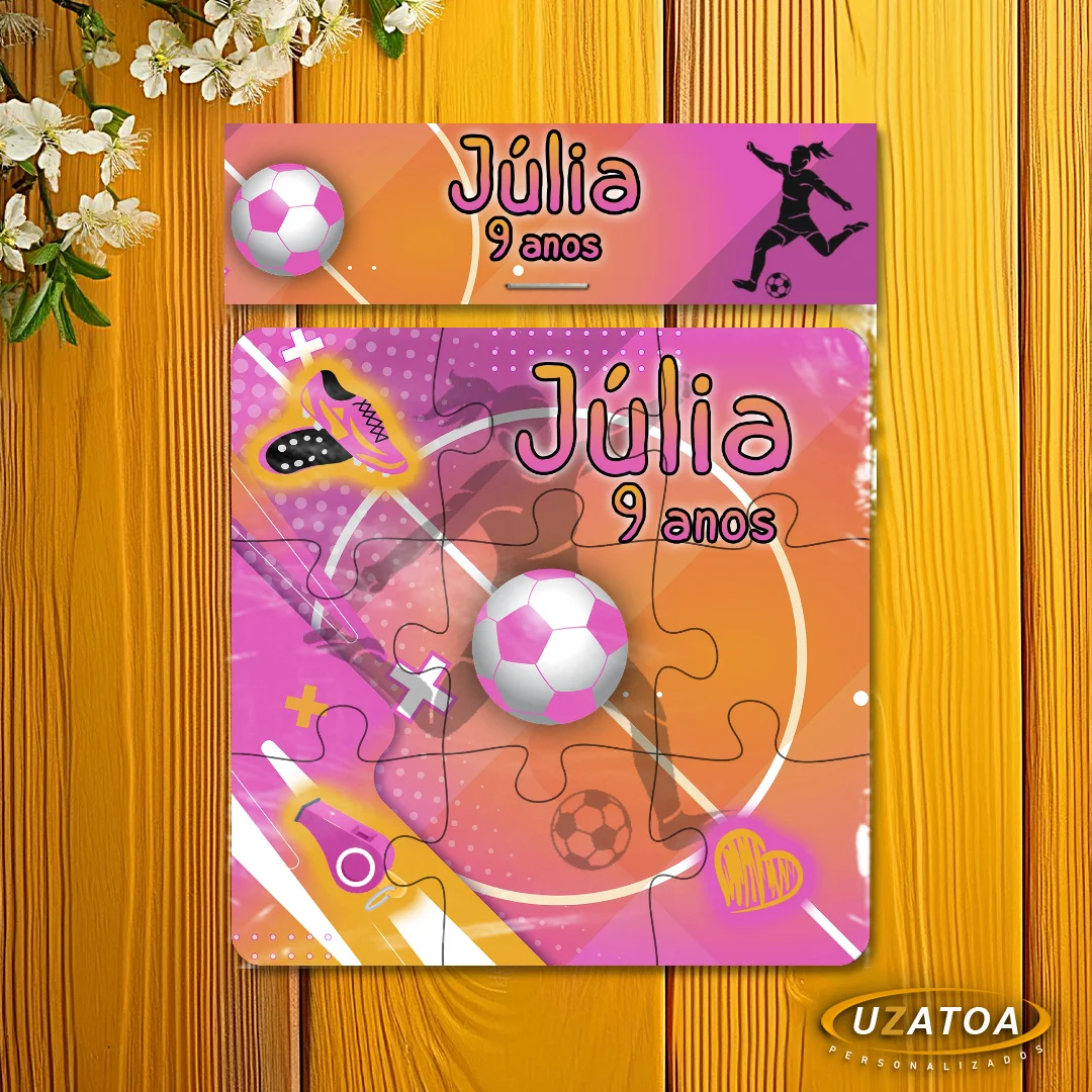 Quebra-cabeça Personalizado em MDF - Futebol Menina - Imagem 3