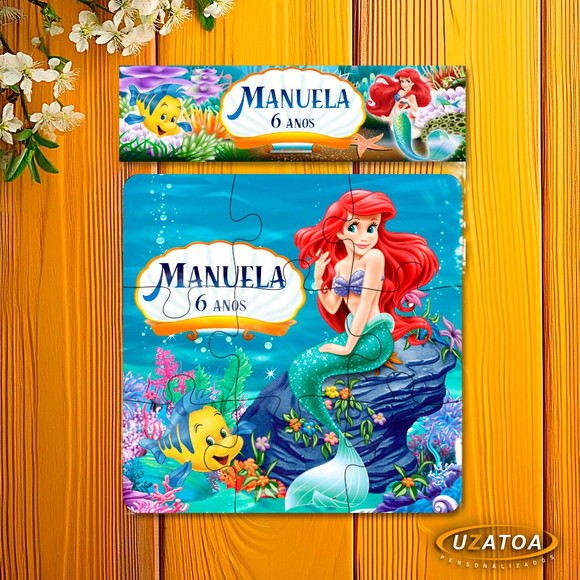 Quebra-cabeça Personalizado em MDF - A Pequena Sereia