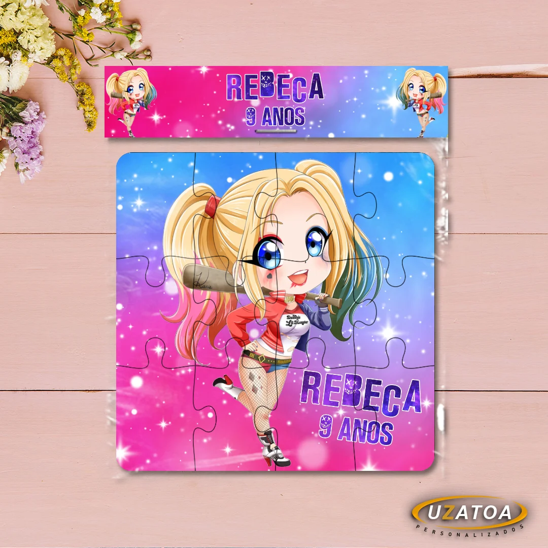 Quebra-cabeça Personalizado em MDF - Arlequina - Imagem 3