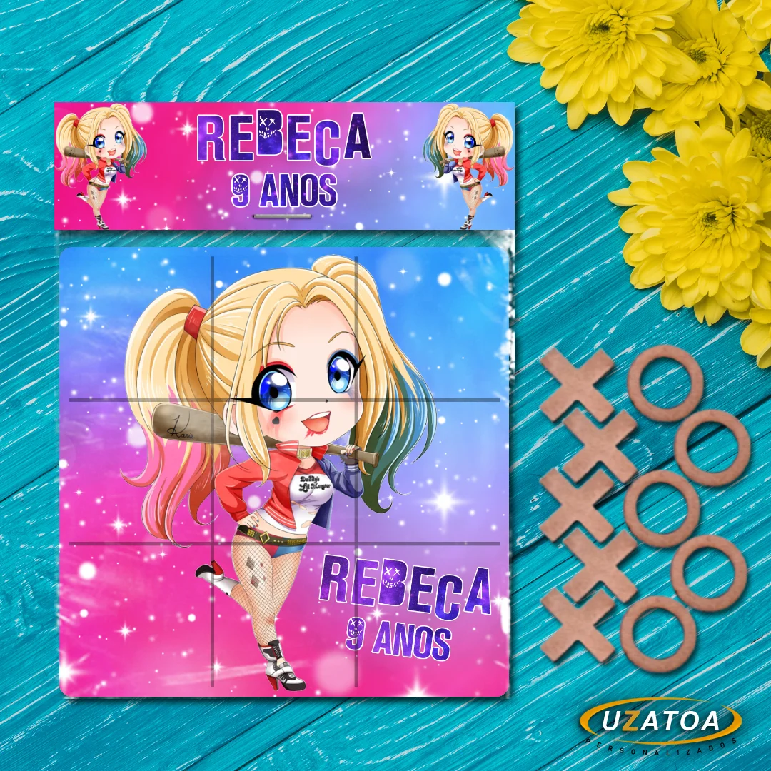 Jogo da Velha Personalizado em MDF - Arlequina - Imagem 2