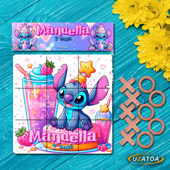 Jogo da Velha Personalizado em MDF - Stitch