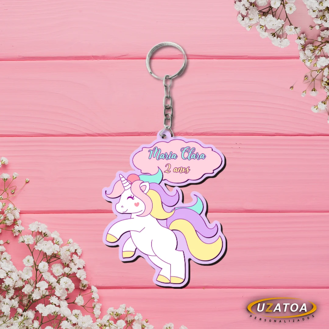 Chaveiro personalizado em MDF - Unicórnio - Imagem 2