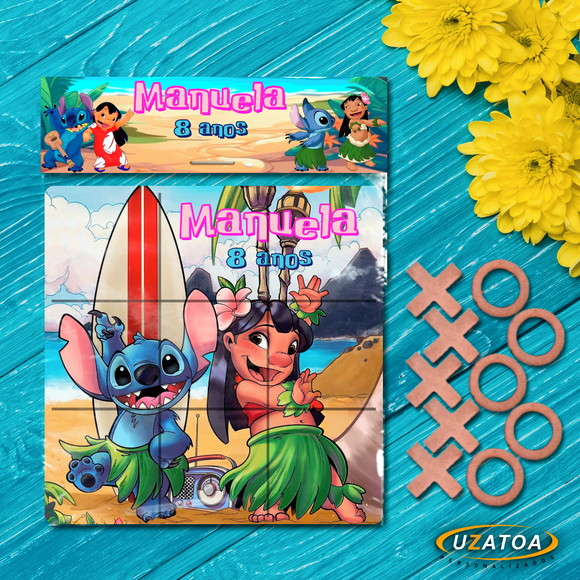 Jogo da Velha Personalizado em MDF - Stitch