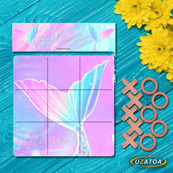 Jogo da Velha Personalizado em MDF - Sereia