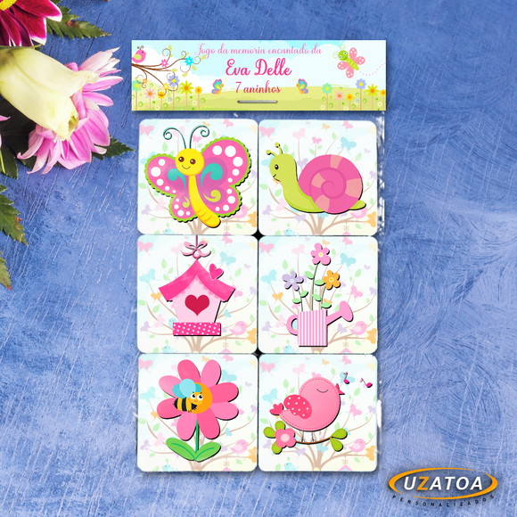 Jogo da Memória Personalizado em MDF - Jardim Encantado