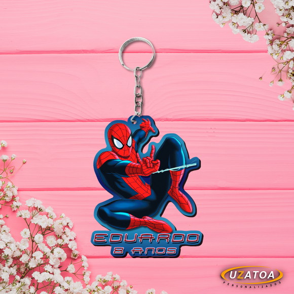 Chaveiro personalizado em MDF - Homem Aranha
