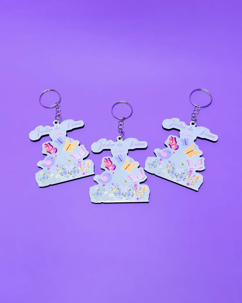 Chaveiro personalizado em MDF - Jardim Encantado - Imagem 3