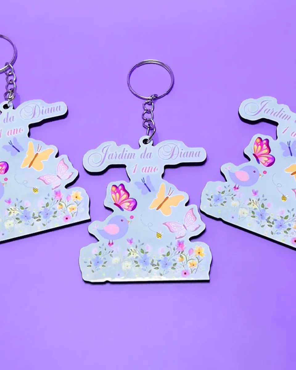 Chaveiro personalizado em MDF - Jardim Encantado - Imagem 2