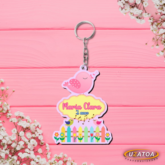 Chaveiro personalizado em MDF - Jardim Encantado