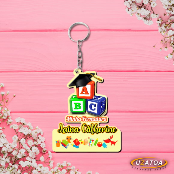 Chaveiro personalizado em MDF - Formatura Abc