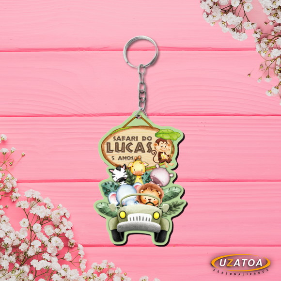 Chaveiro personalizado em MDF - Safari