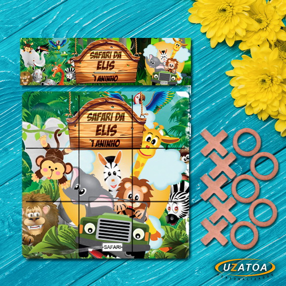 Jogo da Velha Personalizado em MDF - Safari