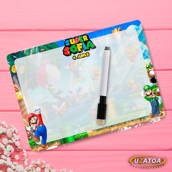 Lousa Mágica Personalizada em MDF - Super Mario