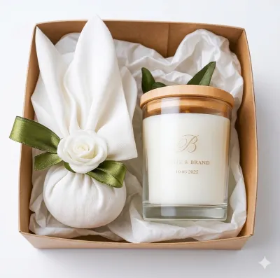 Kit Presente Aromático Artesanal com Vela e Sachê Perfumado| Lembrancinha Luxo Personalizada