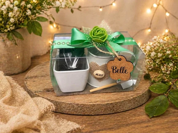 Lembrancinha Kit Plantação Luxo com semente gravada com nome - Imagem 1