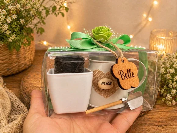 Lembrancinha Kit Plantação Luxo com semente gravada com nome - Imagem 2