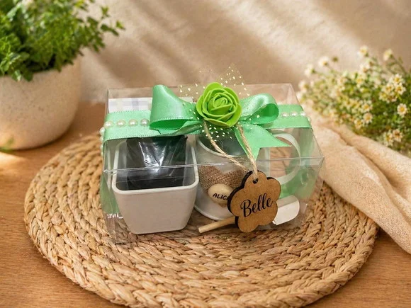 Lembrancinha Kit Plantação Luxo com semente gravada com nome - Imagem 4