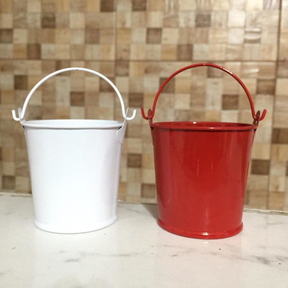 Baldinho/vaso De Metal Esmaltado