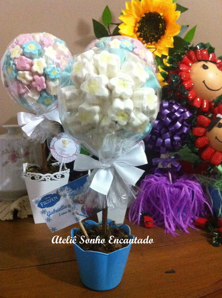 Centro de mesa topiaria marshmallow