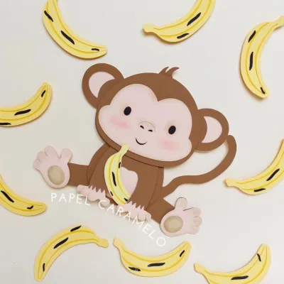 Arquivo de corte topo de bolo Macaquinho