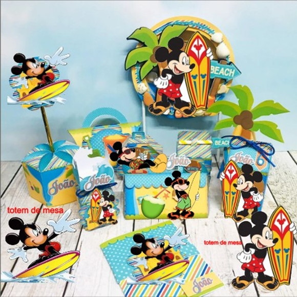 Mickey Surfista/praia Arquivo de Corte Syudio e pdf