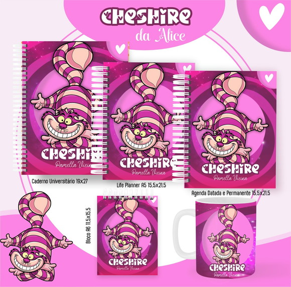 Combo de Capas Volta Ás Aulas Cheshire da Alice Png/ pdf