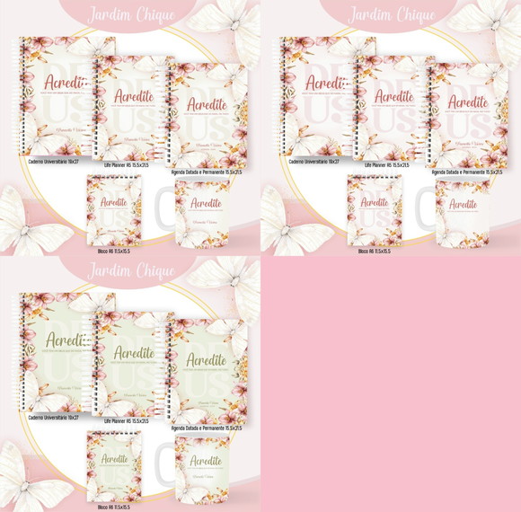 Combo de Capas Volta Ás Aulas Jardim Chique Png e / ou pdf