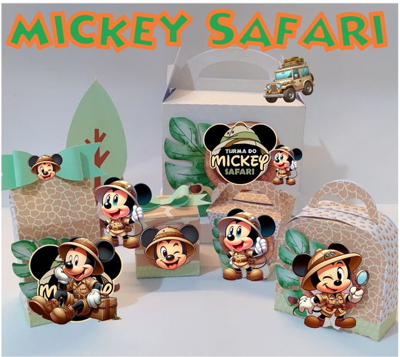 Arquivo de Corte Digital Studio e pdf Mickey Safari Cute