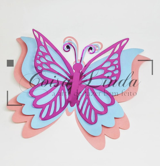 Arquivo de Corte Studio Silhouette Borboleta Tripla Camadas