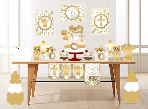 Arquivo Máquina Silhouette Batizado Dourado