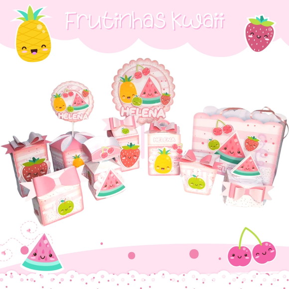 Arquivo Máquina Silhouette Frutinhas Kawaii