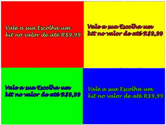 COMBO DE*** 4 KITS*** SILHOUETTE COM VALOR ATÉ R$ 9,99 CADA.