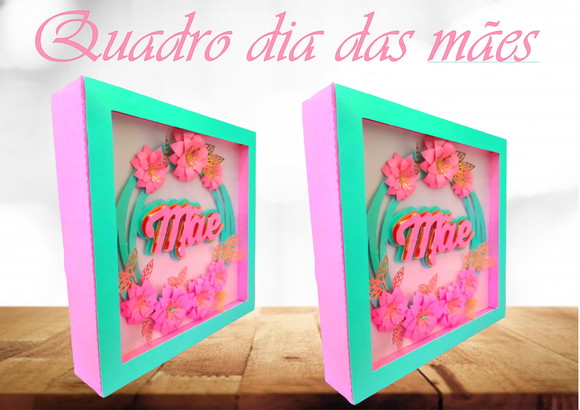 Arquivo Digital Silhouette Quadro Dia das Mães Luxo