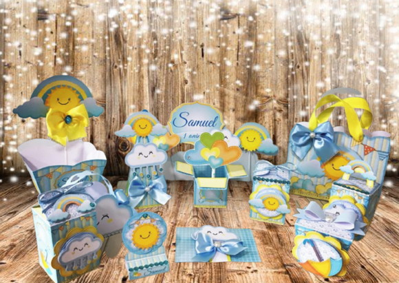 Arquivo Caixa Silhouette Chuva de Amor Menino Luxo