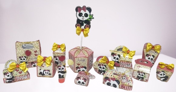 Arquivo Corte Digital Festa Panda Rosa Menina Luxo
