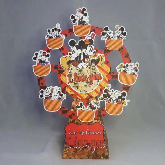 Arquivo Silhouette Roda Gigante Mickey e Minnie