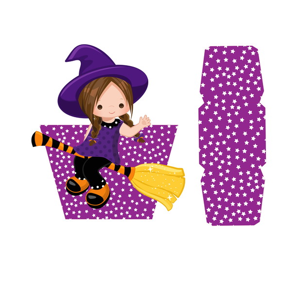 Arquivo Silhouette Halloween Bruxinha Linda