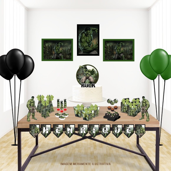 Kit Digital Arquivo Caixas Silhouette Hulk Festa em Casa