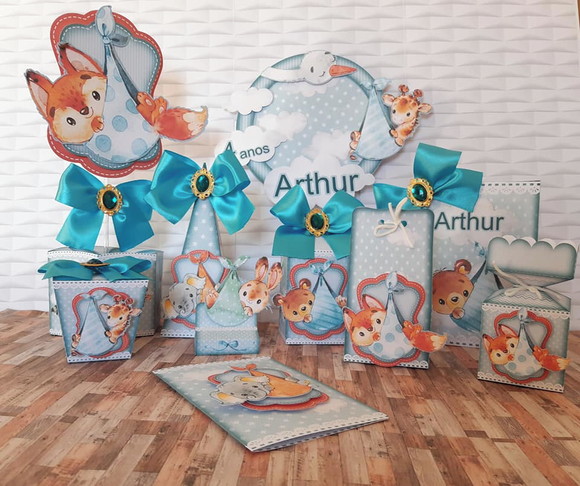Arquivo Chá de Bebe Raposinha pdf Corte Manual Festa em Casa